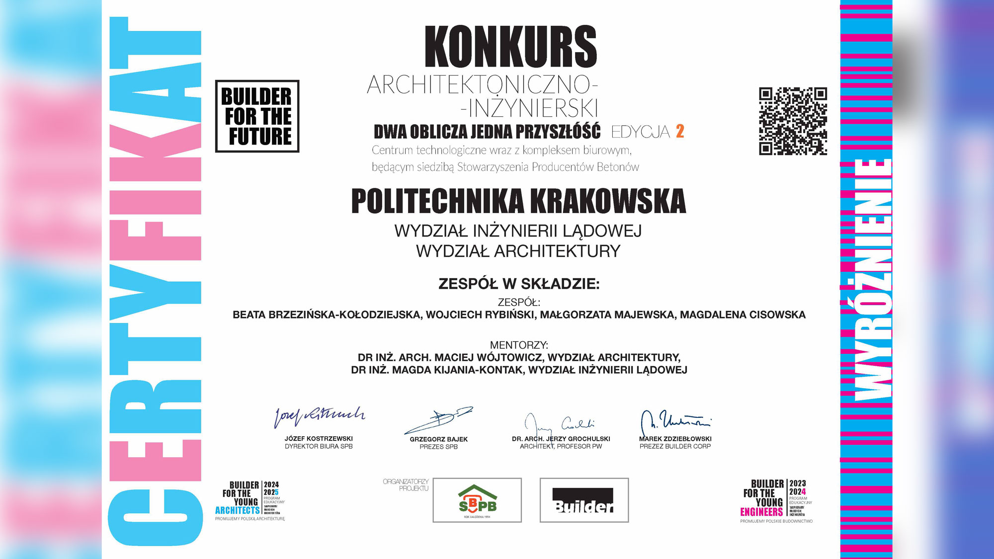 WYRÓŻNIENIE W KONKURSIE