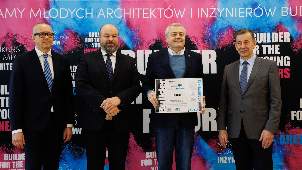 WYDZIAŁ ARCHITEKTURY PK ZAJĄŁ I MIEJSCE W BUILDER RANKING EDUCATION FOR THE FUTURE TOP 2025